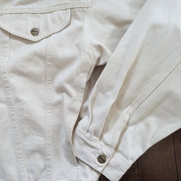 MARITHE & FRANCOIS GIRBAUD CREAM BEIGE VINTAGE DENIM JACKET - Picture 2 of 4